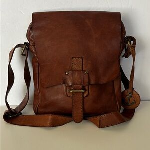 Vintage Brown Leather Messenger Bag